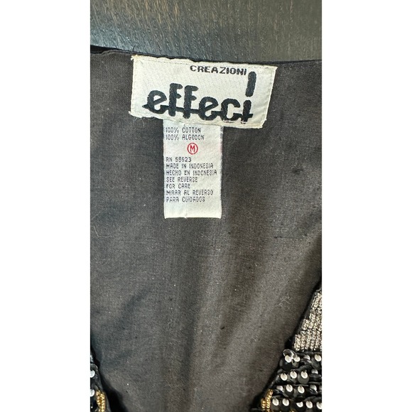 Vintage‎ Effect! Brown Black Checkerboard Sequin Vest Medium Western Style - Picture 4 of 8